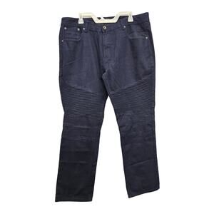M-X Mens 40/32 Navy Blue 100% Cotton Ribbed Leg Multi Pockets Denim Jeans